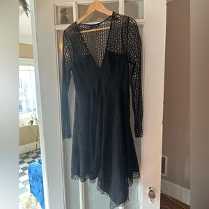 Stylestalker lace asymmetrical hem dress